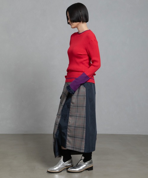 MARECHAL TERRE（マルシャルテル）の「カラーリブニット（ニット/セーター・レディース・パープル/アイボリー/グレー/レッド/ブラック・MEDIUM）」の9枚目の写真