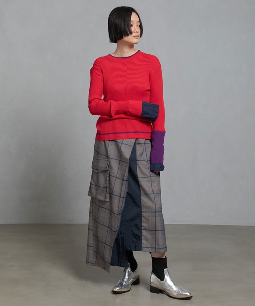 MARECHAL TERRE（マルシャルテル）の「カラーリブニット（ニット/セーター・レディース・パープル/アイボリー/グレー/レッド/ブラック・MEDIUM）」の10枚目の写真