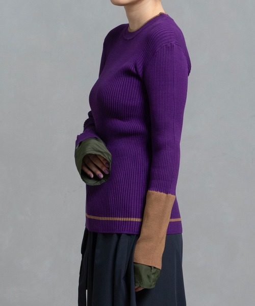 MARECHAL TERRE（マルシャルテル）の「カラーリブニット（ニット/セーター・レディース・パープル/アイボリー/グレー/レッド/ブラック・MEDIUM）」の14枚目の写真