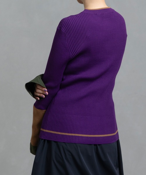 MARECHAL TERRE（マルシャルテル）の「カラーリブニット（ニット/セーター・レディース・パープル/アイボリー/グレー/レッド/ブラック・MEDIUM）」の15枚目の写真