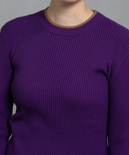 MARECHAL TERRE（マルシャルテル）の「カラーリブニット（ニット/セーター・レディース・パープル/アイボリー/グレー/レッド/ブラック・MEDIUM）」の16枚目の写真