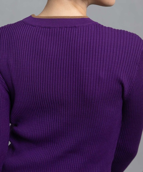 MARECHAL TERRE（マルシャルテル）の「カラーリブニット（ニット/セーター・レディース・パープル/アイボリー/グレー/レッド/ブラック・MEDIUM）」の17枚目の写真