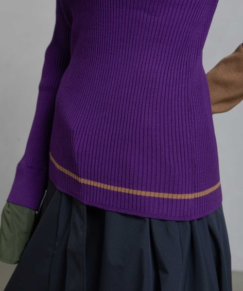 MARECHAL TERRE（マルシャルテル）の「カラーリブニット（ニット/セーター・レディース・パープル/アイボリー/グレー/レッド/ブラック・MEDIUM）」の18枚目の写真