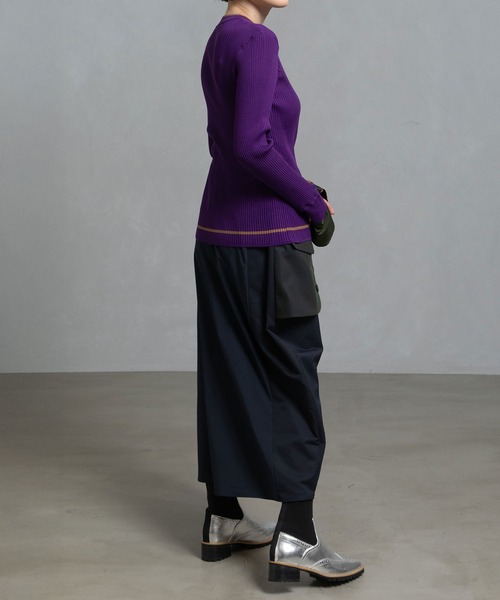 MARECHAL TERRE（マルシャルテル）の「カラーリブニット（ニット/セーター・レディース・パープル/アイボリー/グレー/レッド/ブラック・MEDIUM）」の19枚目の写真
