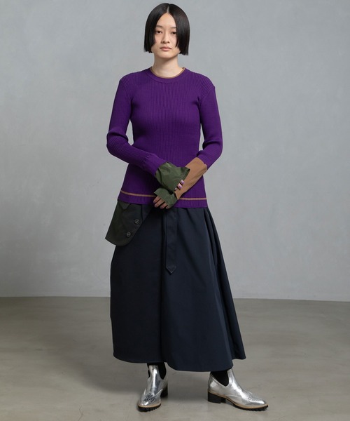 MARECHAL TERRE（マルシャルテル）の「カラーリブニット（ニット/セーター・レディース・パープル/アイボリー/グレー/レッド/ブラック・MEDIUM）」の21枚目の写真