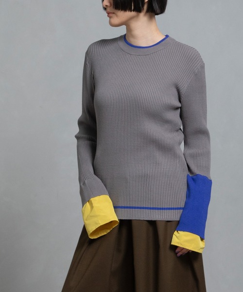 MARECHAL TERRE（マルシャルテル）の「カラーリブニット（ニット/セーター・レディース・パープル/アイボリー/グレー/レッド/ブラック・MEDIUM）」の22枚目の写真