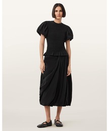 ALLSAINTS（オールセインツ）の「NIA DRAPED MIDI SKIRT | NIA ドレープ ミディ スカート（スカート）」