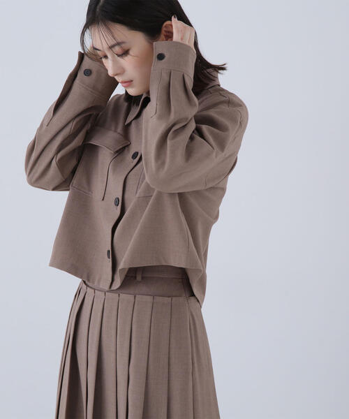 ◇【THINK NATURAL】ステンカラーシャツブルゾン