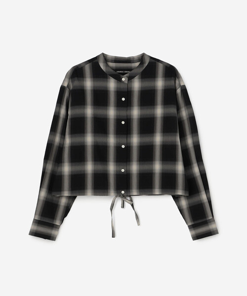 nicholson&nicholson（ニコルソンアンドニコルソン）の「nicholson & nicholson | ドローストリングブラウス チェック WOMEN（シャツ/ブラウス・レディース・ブラウン系その他/グレー系その他・38）」の2枚目の写真