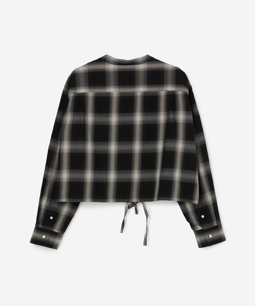 nicholson&nicholson（ニコルソンアンドニコルソン）の「nicholson & nicholson | ドローストリングブラウス チェック WOMEN（シャツ/ブラウス・レディース・ブラウン系その他/グレー系その他・38）」の5枚目の写真