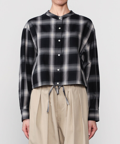 nicholson&nicholson（ニコルソンアンドニコルソン）の「nicholson & nicholson | ドローストリングブラウス チェック WOMEN（シャツ/ブラウス・レディース・ブラウン系その他/グレー系その他・38）」の10枚目の写真