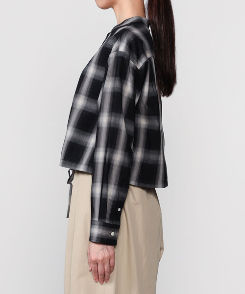 nicholson&nicholson（ニコルソンアンドニコルソン）の「nicholson & nicholson | ドローストリングブラウス チェック WOMEN（シャツ/ブラウス・レディース・ブラウン系その他/グレー系その他・38）」の11枚目の写真