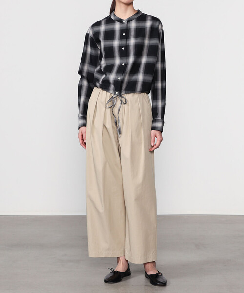 nicholson&nicholson（ニコルソンアンドニコルソン）の「nicholson & nicholson | ドローストリングブラウス チェック WOMEN（シャツ/ブラウス・レディース・ブラウン系その他/グレー系その他・38）」の14枚目の写真
