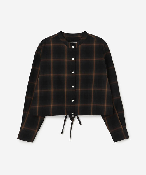 nicholson&nicholson（ニコルソンアンドニコルソン）の「nicholson & nicholson | ドローストリングブラウス チェック WOMEN（シャツ/ブラウス・レディース・ブラウン系その他/グレー系その他・38）」の3枚目の写真