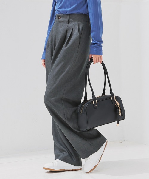 Honeys（ハニーズ）の「ストレートパンツ（股下６８ｃｍ）（スラックス・レディース・ブラック/ヘザーチャコール/ブラウン・L/SS/S/M/LL）」の8枚目の写真