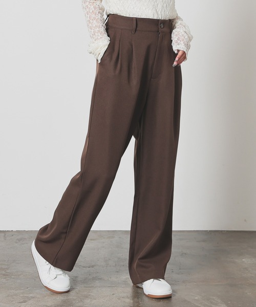 Honeys（ハニーズ）の「ストレートパンツ（股下６８ｃｍ）（スラックス・レディース・ブラック/ヘザーチャコール/ブラウン・L/SS/S/M/LL）」の11枚目の写真