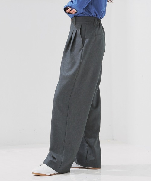 Honeys（ハニーズ）の「ストレートパンツ（股下６８ｃｍ）（スラックス・レディース・ブラック/ヘザーチャコール/ブラウン・L/SS/S/M/LL）」の18枚目の写真