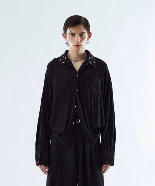 Pleats eyelet collar shirt プリーツアイレットカラーシャツ（シャツ