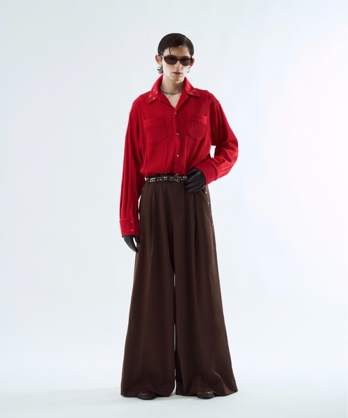 seyto（セイト）の「Pleats eyelet collar shirt プリーツアイレット