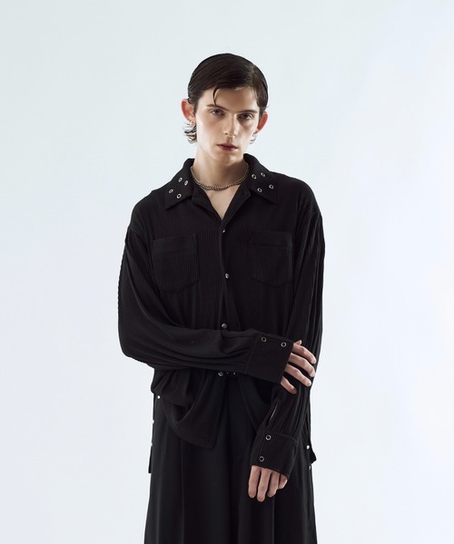 seyto サイズ2 /プリーツアイレットカラーシャツ seyto（セイト）の「Pleats eyelet collar shirt プリーツ