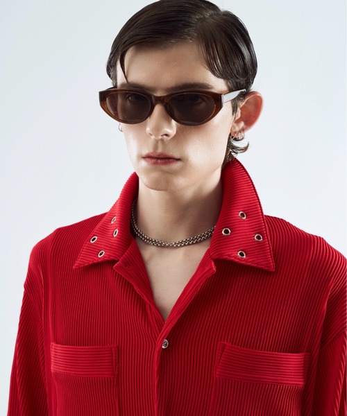 Pleats eyelet collar shirt プリーツアイレットカラーシャツ（シャツ