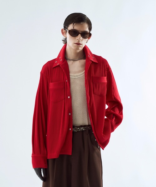 seyto プリーツアイレットカラーシャツ seyto プリーツアイレットカラーシャツ Pleats eyelet collar shirt