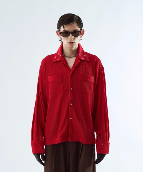 seyto サイズ2 /プリーツアイレットカラーシャツ Pleats eyelet collar shirt プリーツアイレットカラーシャツ（シャツ