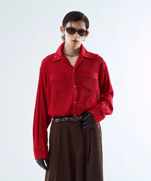 トップス seyto Pleats eyelet collar shirt Pleats eyelet collar shirt プリーツアイレットカラーシャツ