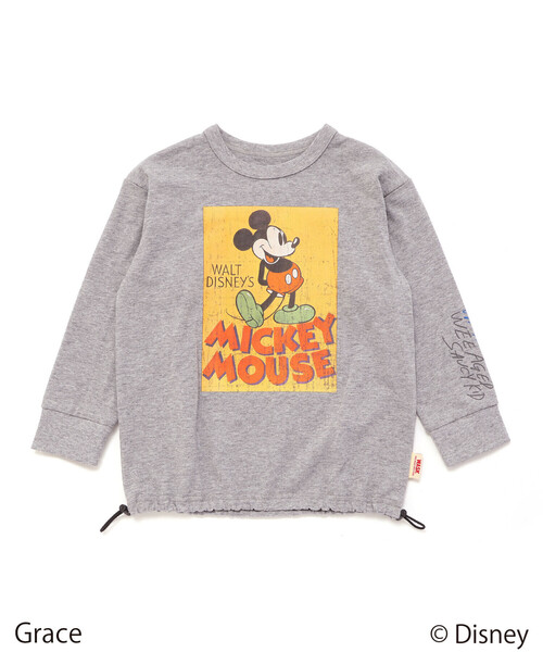 WASK（ワスク）の「【Disney(ディズニー)】<ミッキーマウス>ドロストBIGTシャツ（Tシャツ/カットソー・キッズ・グレー/ブラック・140cm/130cm/120cm）」の9枚目の写真