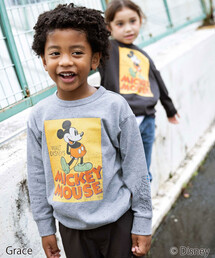 WASK | 【Disney(ディズニー)】<ミッキーマウス>ドロストBIGTシャツ(Tシャツ/カットソー)