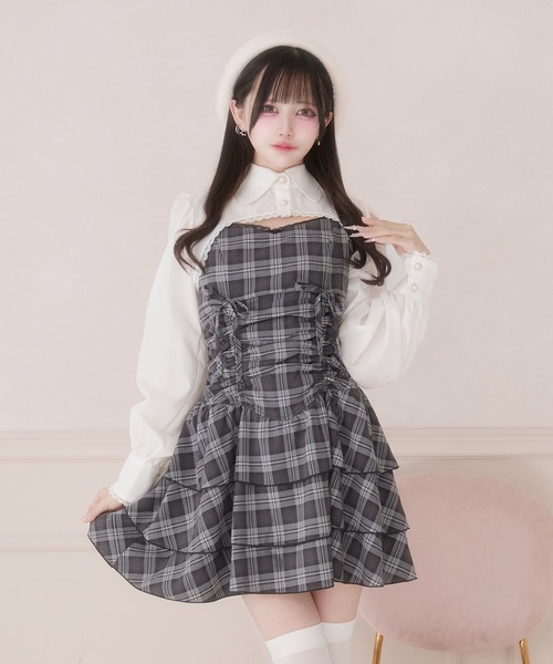 Pal elfy(パルエルフィー)の「ドロストティアードキャミワンピース(ワンピース・レディース・ブラック系その他/ブラウン系その他/ブラック系その他2/ダークブラウン・フリー)」の3枚目の写真