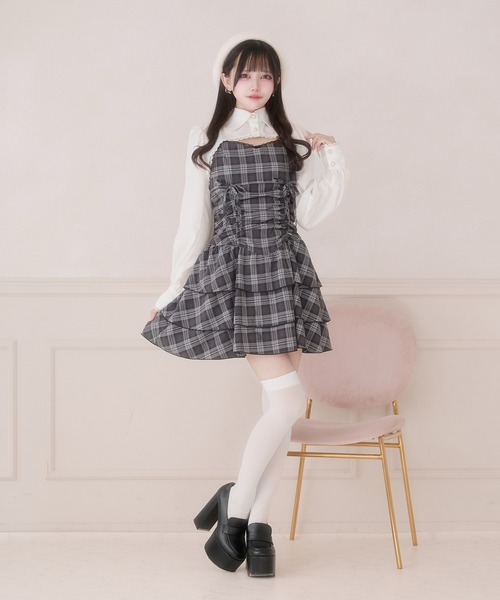 Pal elfy(パルエルフィー)の「ドロストティアードキャミワンピース(ワンピース・レディース・ブラック系その他/ブラウン系その他/ブラック系その他2/ダークブラウン・フリー)」の13枚目の写真