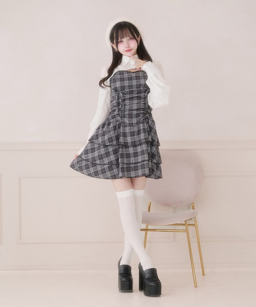 Pal elfy(パルエルフィー)の「ドロストティアードキャミワンピース(ワンピース・レディース・ブラック系その他/ブラウン系その他/ブラック系その他2/ダークブラウン・フリー)」の14枚目の写真