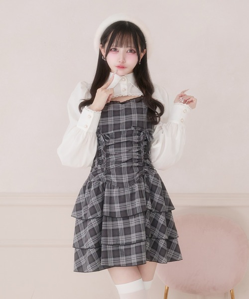 Pal elfy(パルエルフィー)の「ドロストティアードキャミワンピース(ワンピース・レディース・ブラック系その他/ブラウン系その他/ブラック系その他2/ダークブラウン・フリー)」の11枚目の写真