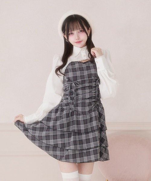 Pal elfy(パルエルフィー)の「ドロストティアードキャミワンピース(ワンピース・レディース・ブラック系その他/ブラウン系その他/ブラック系その他2/ダークブラウン・フリー)」の12枚目の写真