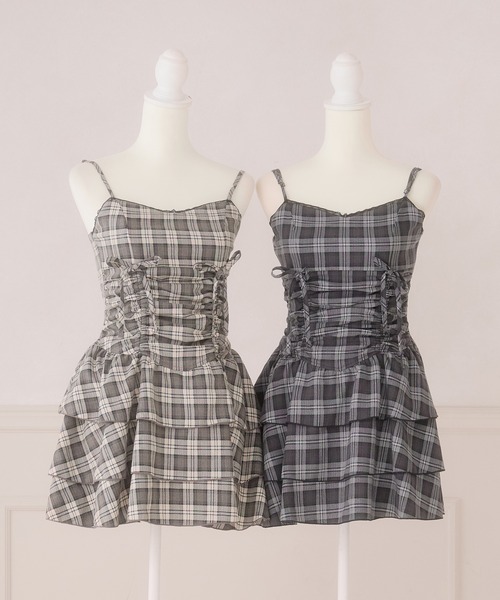 Pal elfy(パルエルフィー)の「ドロストティアードキャミワンピース(ワンピース・レディース・ブラック系その他/ブラウン系その他/ブラック系その他2/ダークブラウン・フリー)」の9枚目の写真