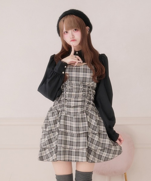 Pal elfy(パルエルフィー)の「ドロストティアードキャミワンピース(ワンピース・レディース・ブラック系その他/ブラウン系その他/ブラック系その他2/ダークブラウン・フリー)」の18枚目の写真