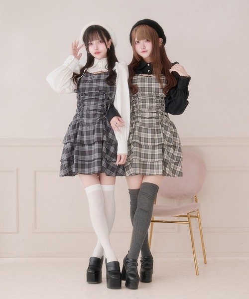 Pal elfy(パルエルフィー)の「ドロストティアードキャミワンピース(ワンピース・レディース・ブラック系その他/ブラウン系その他/ブラック系その他2/ダークブラウン・フリー)」の6枚目の写真