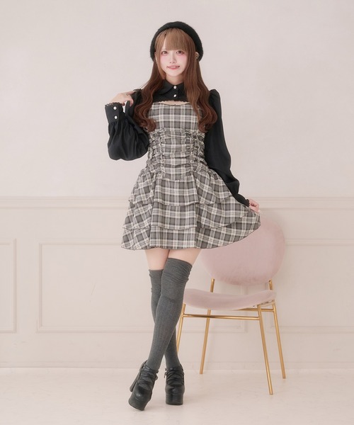 Pal elfy(パルエルフィー)の「ドロストティアードキャミワンピース(ワンピース・レディース・ブラック系その他/ブラウン系その他/ブラック系その他2/ダークブラウン・フリー)」の19枚目の写真