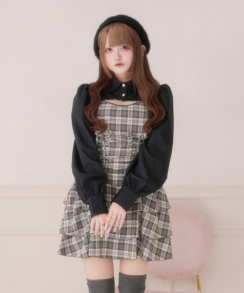 Pal elfy(パルエルフィー)の「ドロストティアードキャミワンピース(ワンピース・レディース・ブラック系その他/ブラウン系その他/ブラック系その他2/ダークブラウン・フリー)」の17枚目の写真