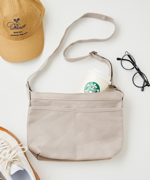 Hawk Company（ホークカンパニー）の「【Hawk Company】ロイヤルキャンバスビーンショルダーバッグ　4076（ショルダーバッグ・レディース・ホワイト/ブラック/グレー・FREE）」の3枚目の写真