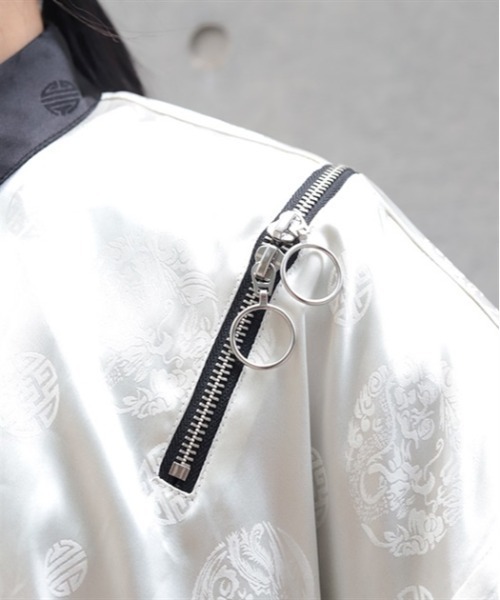 REZEN(リゼン)の「ジップ付配色和袖シャツ(シャツ/ブラウス・メンズ・ライトグレー/ローズ/ブルーパープル/レッドパープル・MEDIUM/LARGE)」の14枚目の写真