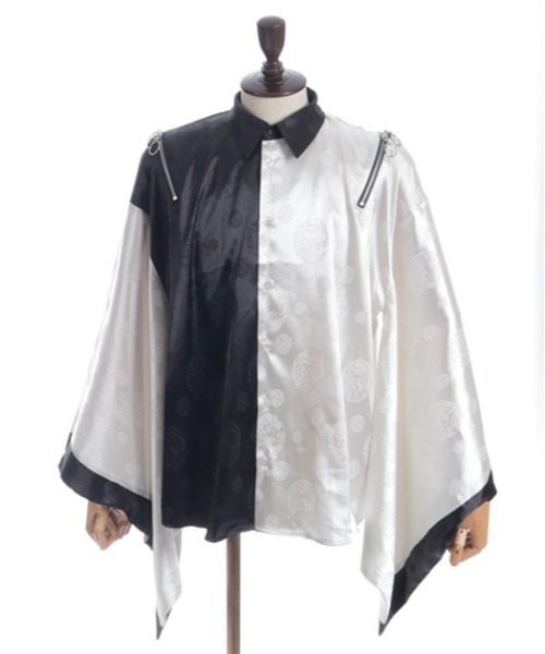 REZEN(リゼン)の「ジップ付配色和袖シャツ(シャツ/ブラウス・メンズ・ライトグレー/ローズ/ブルーパープル/レッドパープル・MEDIUM/LARGE)」の19枚目の写真