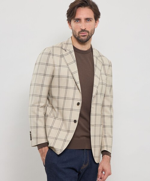 MACKINTOSH LONDON(マッキントッシュ ロンドン)の「ウールチェックジャケット(テーラードジャケット・メンズ・ブルー/ベージュ・38/36/40)」の2枚目の写真