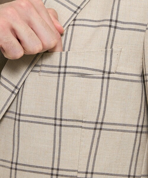 MACKINTOSH LONDON(マッキントッシュ ロンドン)の「ウールチェックジャケット(テーラードジャケット・メンズ・ブルー/ベージュ・38/36/40)」の8枚目の写真