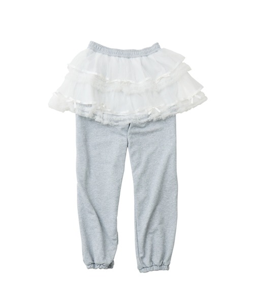 Lolime by mellfy memory(ロリミー バイ メルフィーメモリー)の「tulle layered skirt pants(スウェットパンツ・レディース・ピンク/グレー・M/LL)」の1枚目の写真