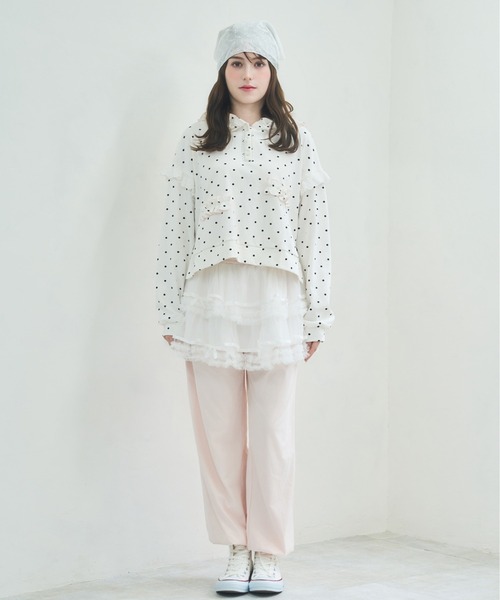 Lolime by mellfy memory(ロリミー バイ メルフィーメモリー)の「tulle layered skirt pants(スウェットパンツ・レディース・ピンク/グレー・M/LL)」の7枚目の写真