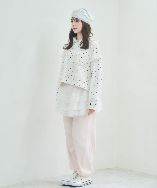 Lolime by mellfy memory(ロリミー バイ メルフィーメモリー)の「tulle layered skirt pants(スウェットパンツ・レディース・ピンク/グレー・M/LL)」の8枚目の写真