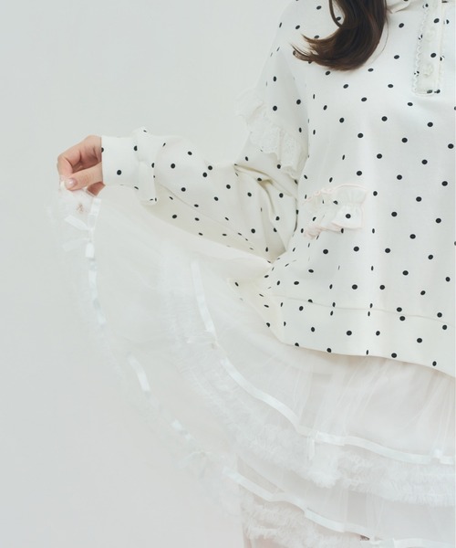 Lolime by mellfy memory(ロリミー バイ メルフィーメモリー)の「tulle layered skirt pants(スウェットパンツ・レディース・ピンク/グレー・M/LL)」の6枚目の写真