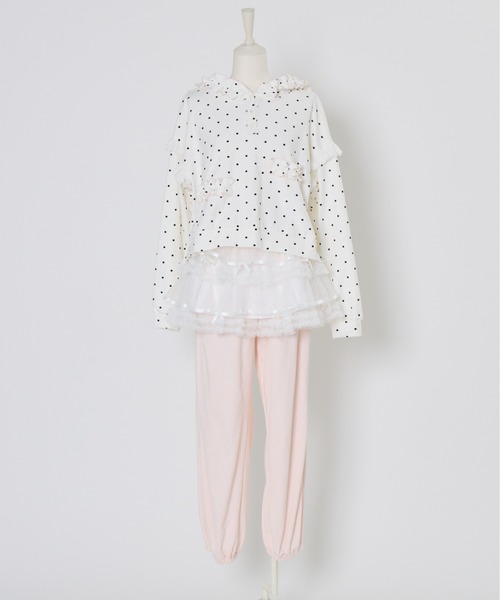 Lolime by mellfy memory(ロリミー バイ メルフィーメモリー)の「tulle layered skirt pants(スウェットパンツ・レディース・ピンク/グレー・M/LL)」の17枚目の写真